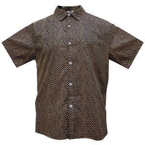Elvis Black And Tan Geometric Woven Shirt